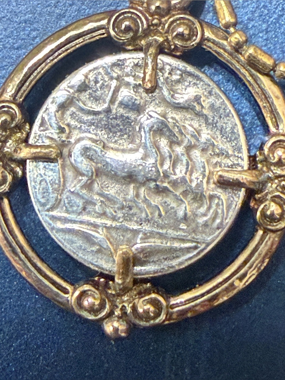 Brighton Gold-Tone Coin Pendant Necklace with Horse Motif